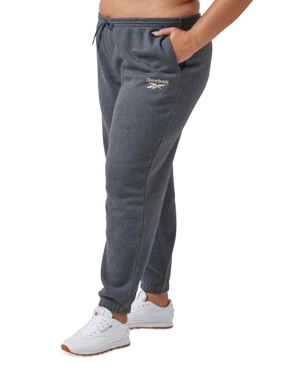 NWT Reebok Women's Jogger Pants Shine Fleece Gray, 1X/16W